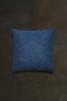 CONTRAST PILLOW SHAM FOR QUILT WITH RAISED FLORAL DESIGN