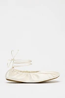 LIMITED EDITION SATIN EFFECT RUCHED BALLET FLATS
