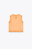 DOUBLE LAYER KNIT LINEN BLEND TOP