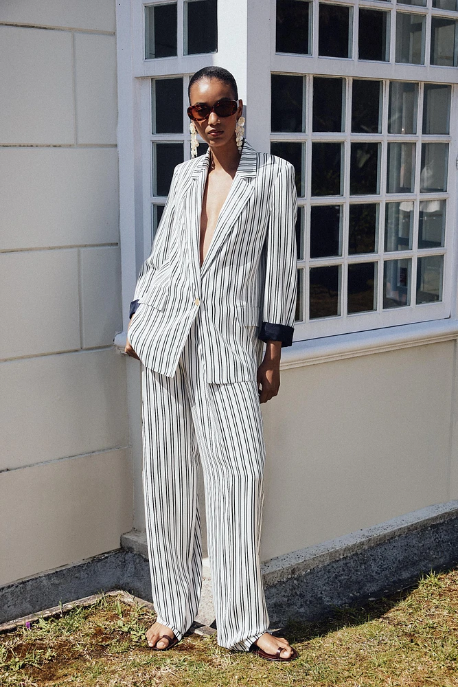BLAZER RAYURES POIGNET RETROUSSÉ