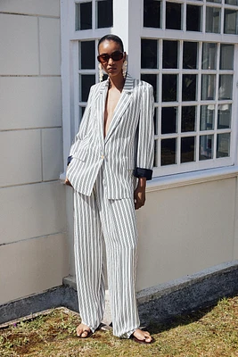 BLAZER RAYURES POIGNET RETROUSSÉ
