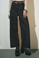 ZW COLLECTION HIGH WAIST WIDE LEG POCKET JEANS