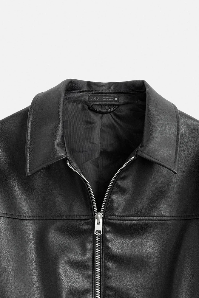 BLOUSON EN MATIÈRE SYNTHÉTIQUE