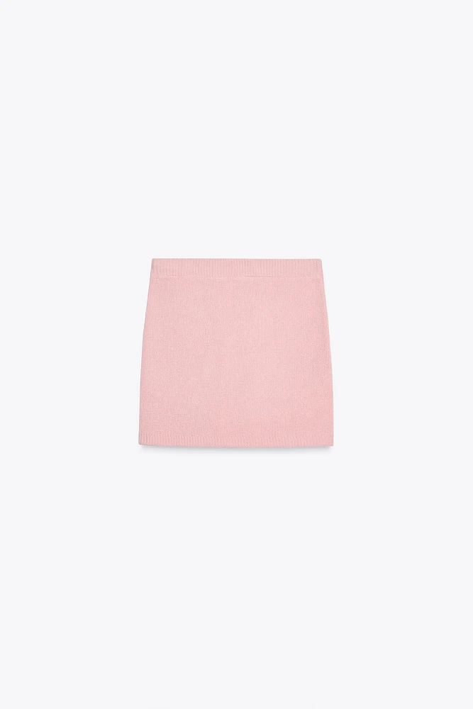 PLAIN KNIT MINI SKIRT