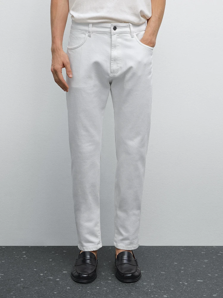 Slim fit denim trousers
