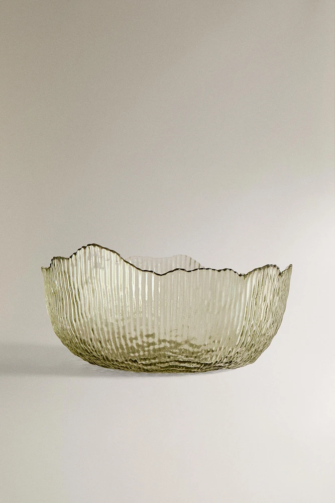 SALADIER VERRE RECYCLABLE RELIEF
