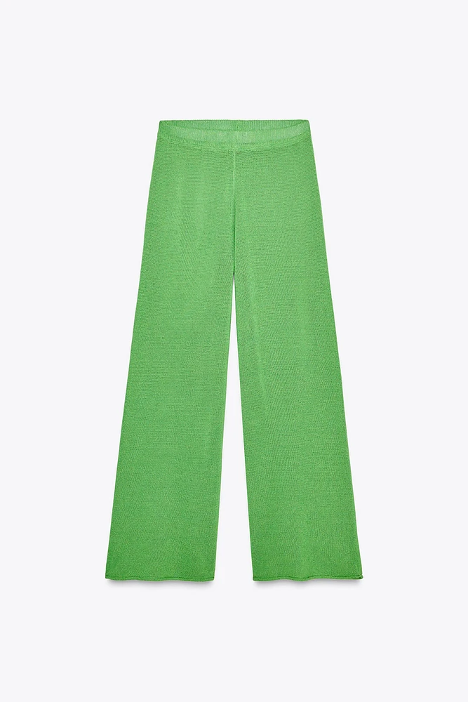 WIDE LEG KNIT PANTS