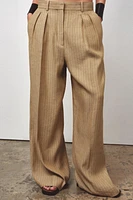 ZW COLLECTION LINEN STRIPE PLEATED PANTS