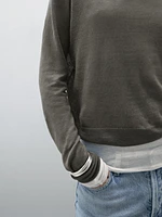 Linen V-neck knit sweater