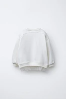 ORGANZA FLORAL SWEATSHIRT