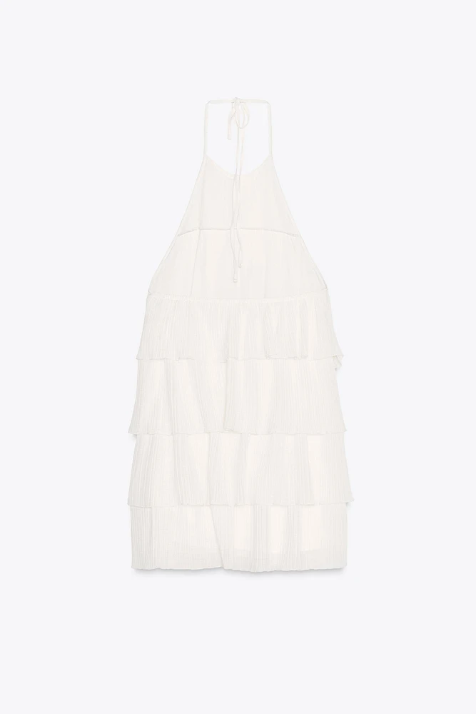 ROBE HALTER À VOLANTS
