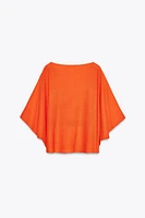 TOP CAPE EN MAILLE UNIE