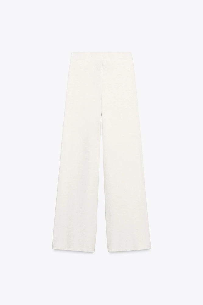 PANTALON LARGE EN MAILLE