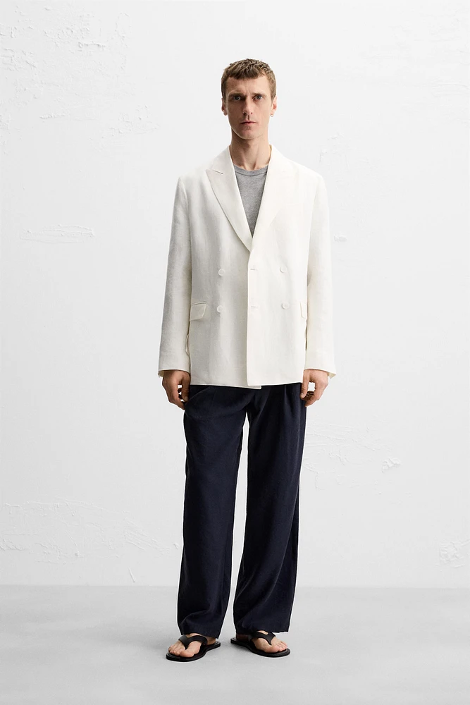 BLAZER CROISÉE 100 % LIN