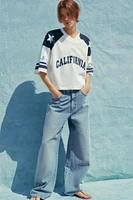 PRINTED ELBOW SLEEVE T-SHIRT