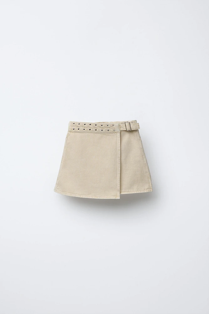 TWILL SKIRT WITH STUDS