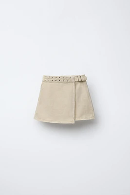 TWILL SKIRT WITH STUDS