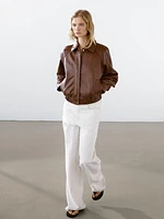 Waxed nappa leather jacket