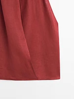 Linen crossover halter top