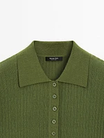Pull polo en maille de coton
