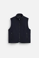 ZIPPERED FELT TEXTURE VEST