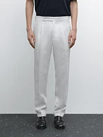 100% linen darted trousers