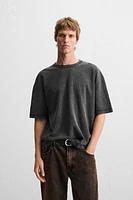 WASHED TEXTURED KNIT T-SHIRT