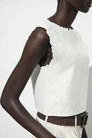 EMBROIDERED INTERLOCK TOP