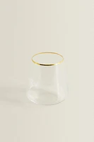 BOHEMIA CRYSTAL TUMBLER WITH A GOLDEN RIM