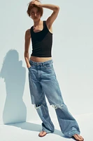 JEAN TRF COUPE AMPLE TAILLE MI-HAUTE