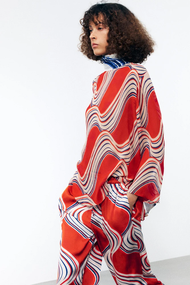 ZW COLLECTION PRINTED BOW SHIRT