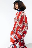 ZW COLLECTION PRINTED BOW SHIRT