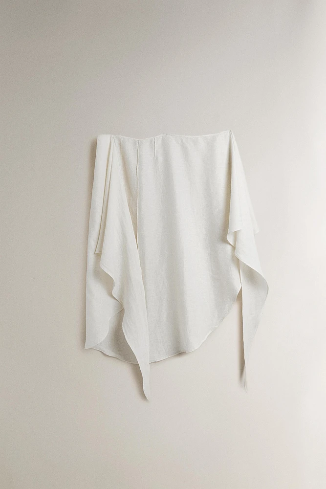 LONG LINEN BEACH SARONG WITH KNOT