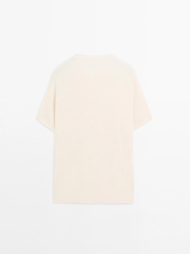 100% cotton short sleeve knit sweater