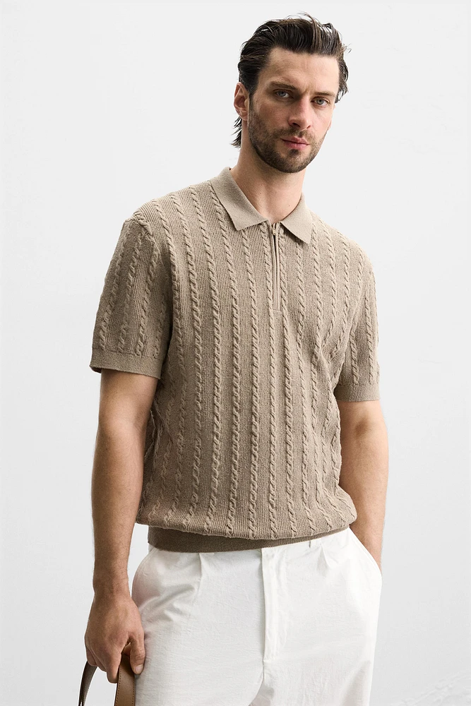POLO EN MAILLE TORSADÉE