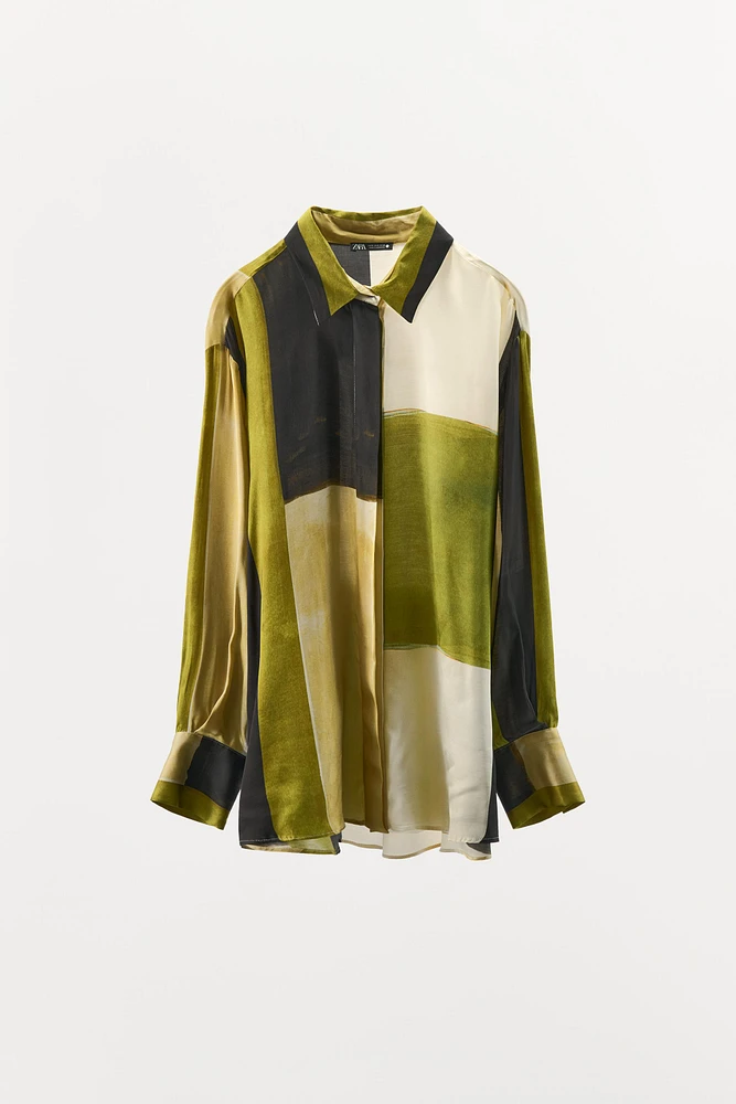 PRINTED SATIN EFFECT SHIRT