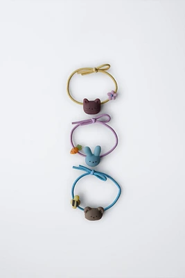 THREE-PACK OF ANIMAL HAIR TIES