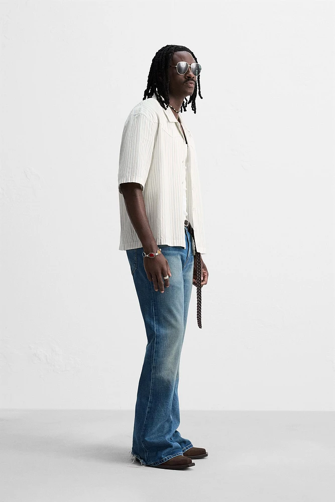 CHEMISE RAYURES BRODÉE
