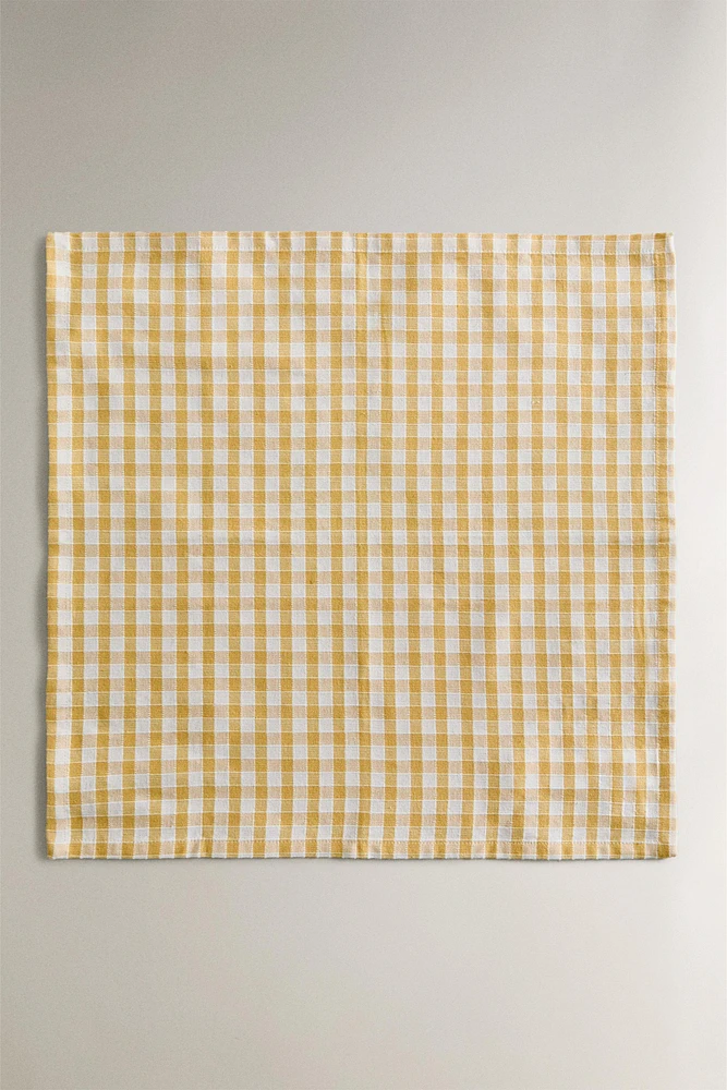 GINGHAM COTTON NAPKINS (SET OF 2)