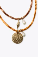 PACK OF 4 ROPE NECKLACES WITH MARINE CHARMS