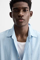 STRIPED VISCOSE BLEND SHIRT