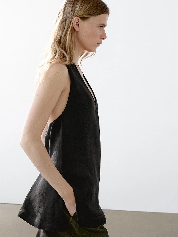 Open back halter top