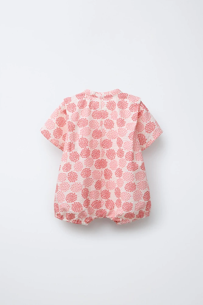 1-9 MOIS/ BARBOTEUSE KIMONO IMPRIMÉE FLEURS