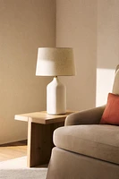 WHITE CERAMIC BASE TABLE LAMP