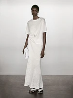 T-shirt with seam detail on the sleeve