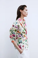 FLORAL PRINT POPLIN SHIRT