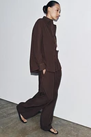 ZW COLLECTION POPLIN WIDE LEG PANTS