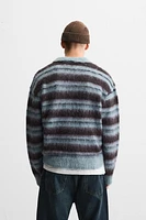 STRIPED BURSHED KNIT POLO