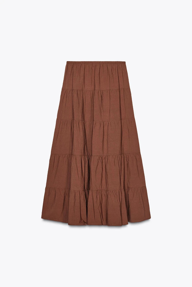 TIERED MAXI SKIRT