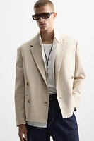 VESTE DE COSTUME CROISÉE EN LIN
